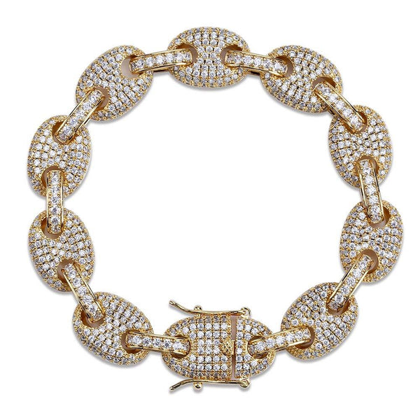 Iced Out Gold/Silver Gucci Link Bracelet