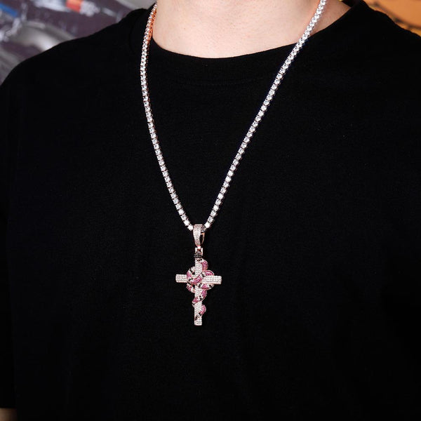 Kingsnake Cross Pendant with Chain